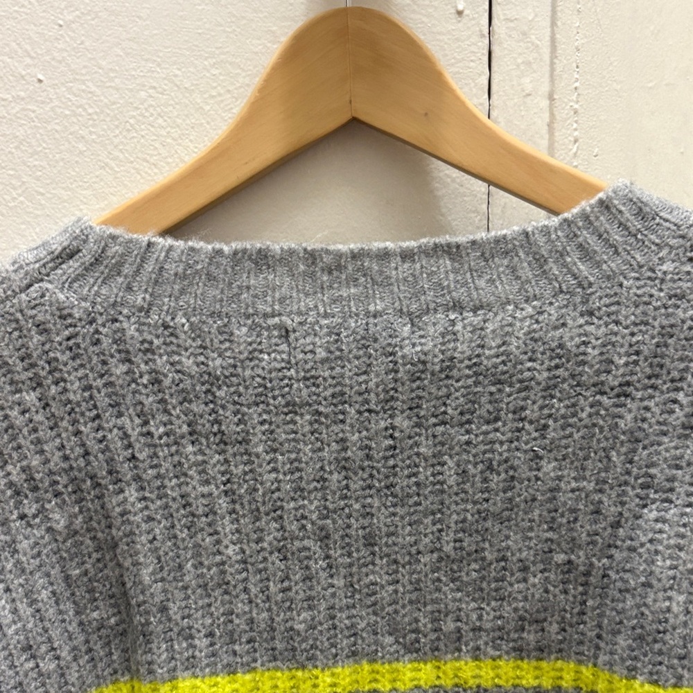 Anthropologie Gray and Yellow Striped Sweater XSP - Picture 8 of 8